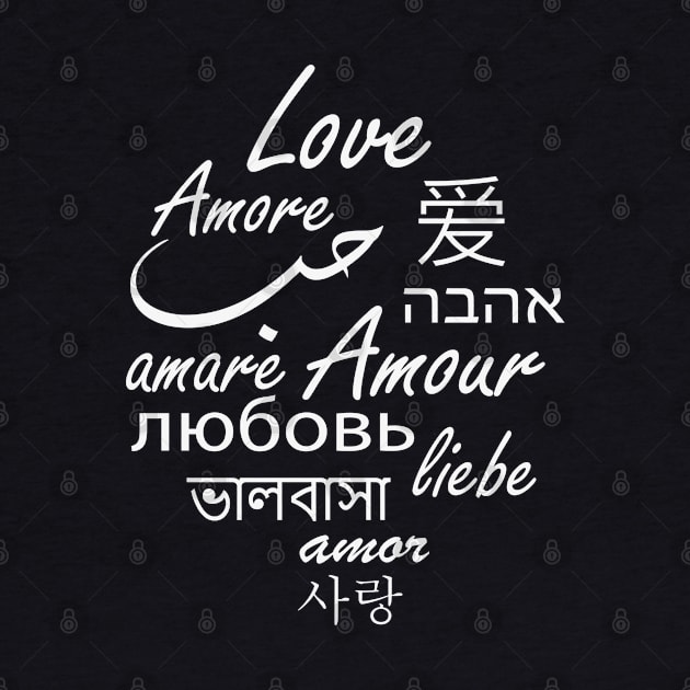 Love in all languages of the world t-shirt by adouniss